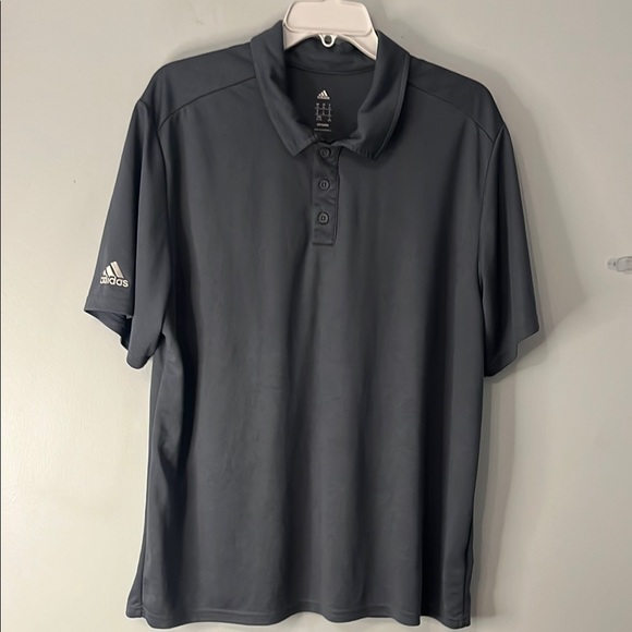 Adidas Athletic Short Sleeve Shirt Grey Size XL Quarter Button up - Picture 1 of 9
